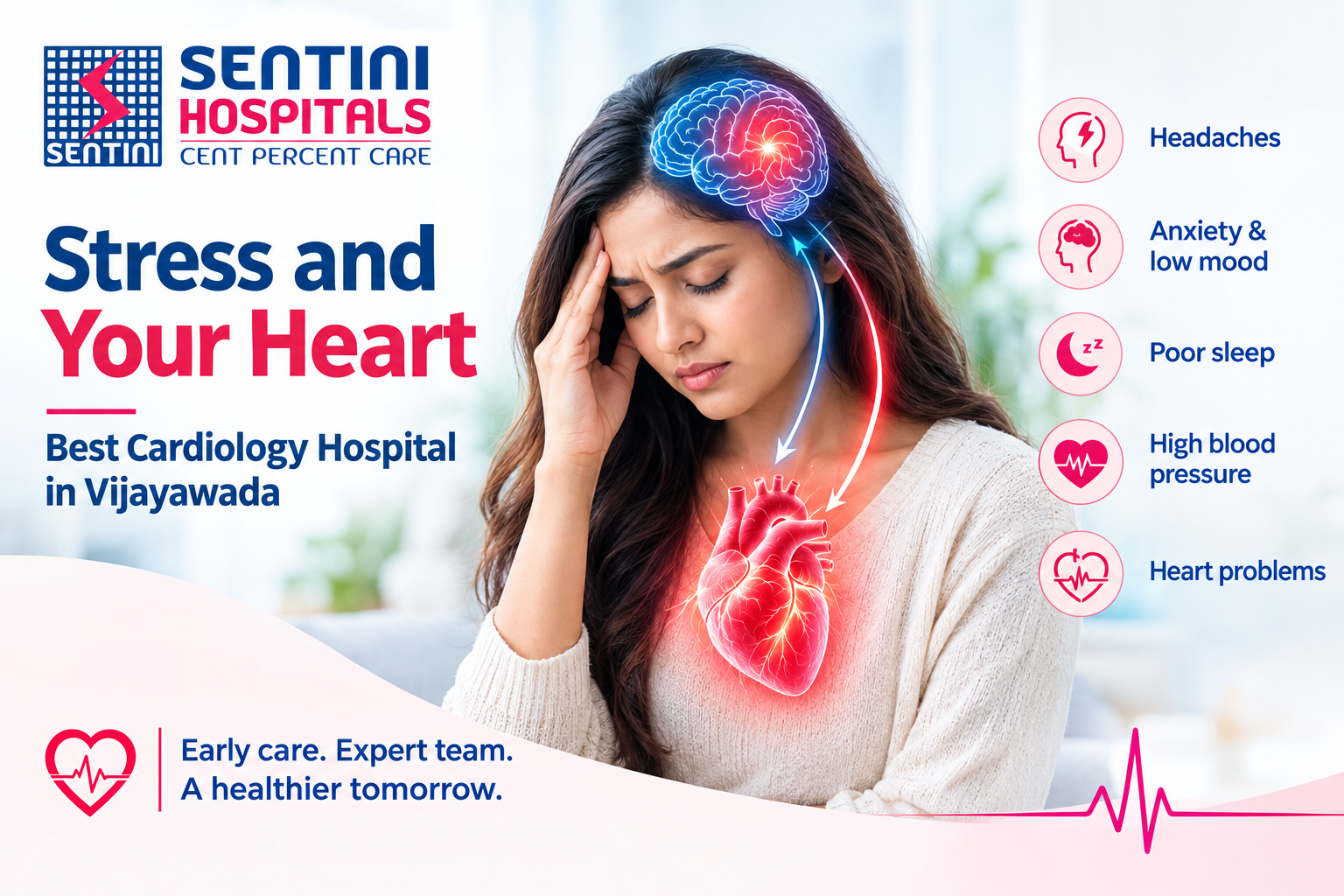 Stress and Your Heart: Best Cardiology Hospital in Vijayawada